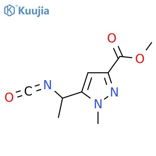 methyl 5-(1-isocyanatoethyl)-1-methyl-1H-pyrazole-3-carboxylate structure