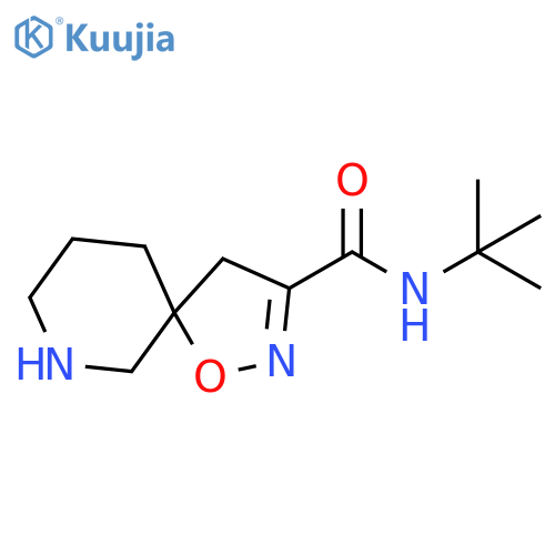 N-tert-butyl-1-oxa-2,7-diazaspiro4.5dec-2-ene-3-carboxamide structure