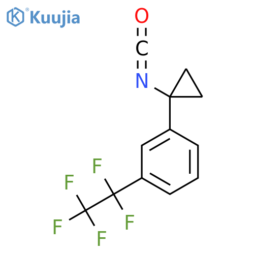 1-(1-isocyanatocyclopropyl)-3-(pentafluoroethyl)benzene structure