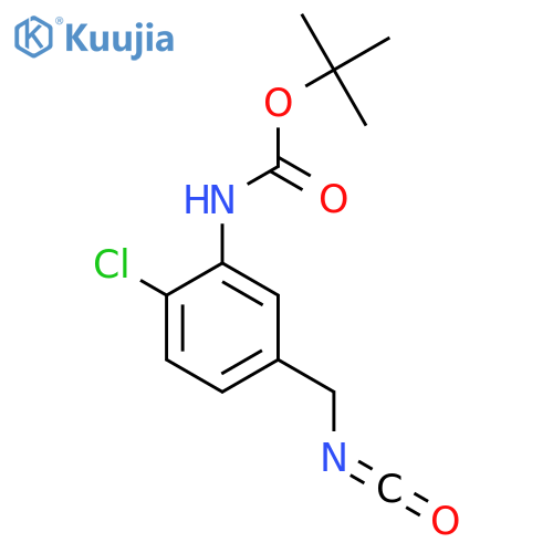 tert-butyl N-2-chloro-5-(isocyanatomethyl)phenylcarbamate structure