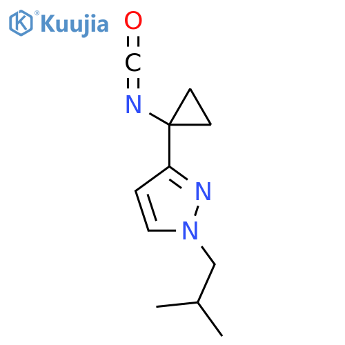 3-(1-isocyanatocyclopropyl)-1-(2-methylpropyl)-1H-pyrazole structure