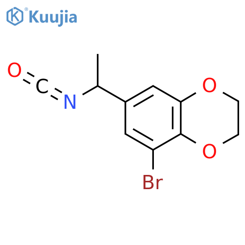 5-bromo-7-(1-isocyanatoethyl)-2,3-dihydro-1,4-benzodioxine structure