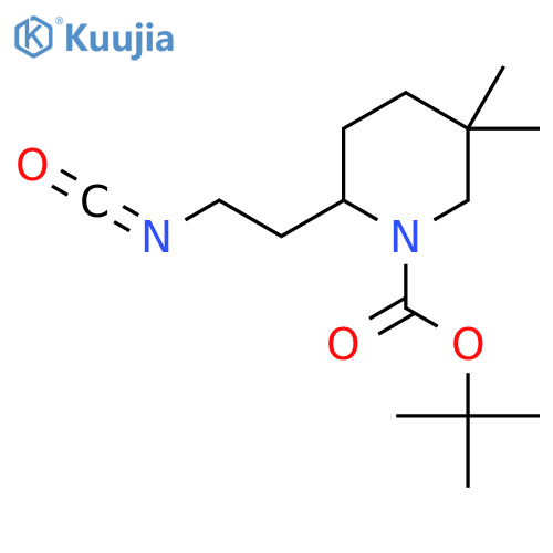 tert-butyl 2-(2-isocyanatoethyl)-5,5-dimethylpiperidine-1-carboxylate structure