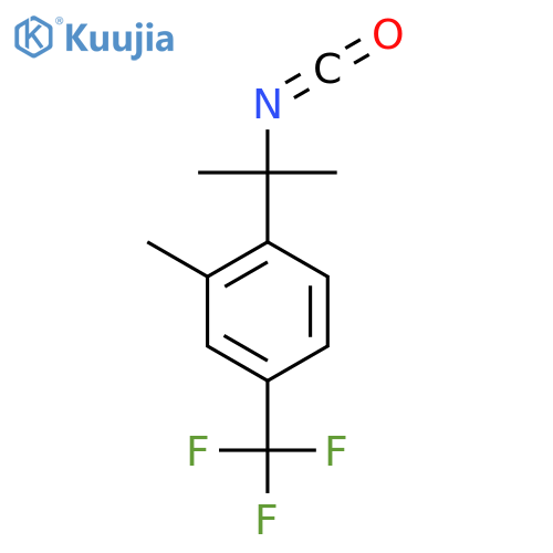 1-(2-isocyanatopropan-2-yl)-2-methyl-4-(trifluoromethyl)benzene structure