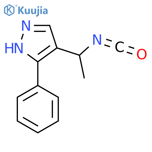 4-(1-isocyanatoethyl)-3-phenyl-1H-pyrazole structure