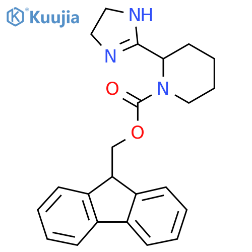 9H-fluoren-9-ylmethyl 2-(4,5-dihydro-1H-imidazol-2-yl)piperidine-1-carboxylate structure