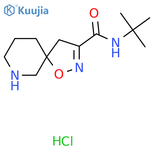 N-tert-butyl-1-oxa-2,7-diazaspiro4.5dec-2-ene-3-carboxamide hydrochloride structure