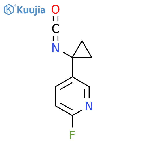 2-fluoro-5-(1-isocyanatocyclopropyl)pyridine structure