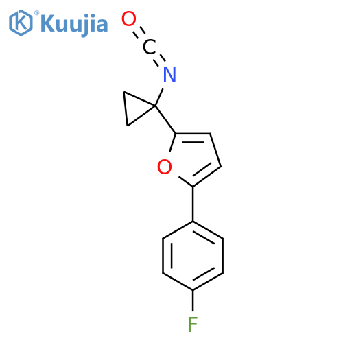 2-(4-fluorophenyl)-5-(1-isocyanatocyclopropyl)furan structure