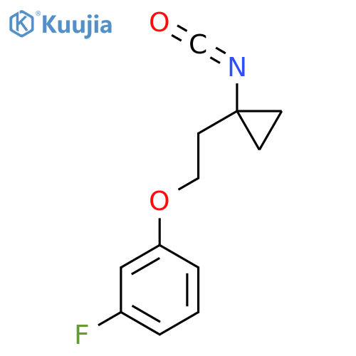 1-fluoro-3-2-(1-isocyanatocyclopropyl)ethoxybenzene structure