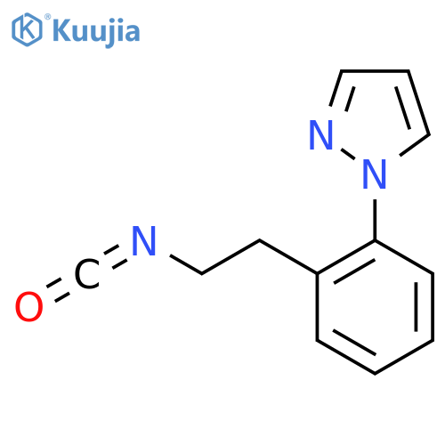 1-2-(2-isocyanatoethyl)phenyl-1H-pyrazole structure