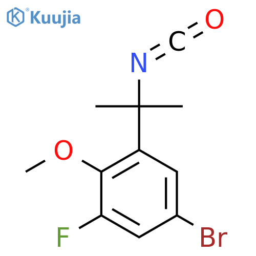 5-bromo-1-fluoro-3-(2-isocyanatopropan-2-yl)-2-methoxybenzene structure