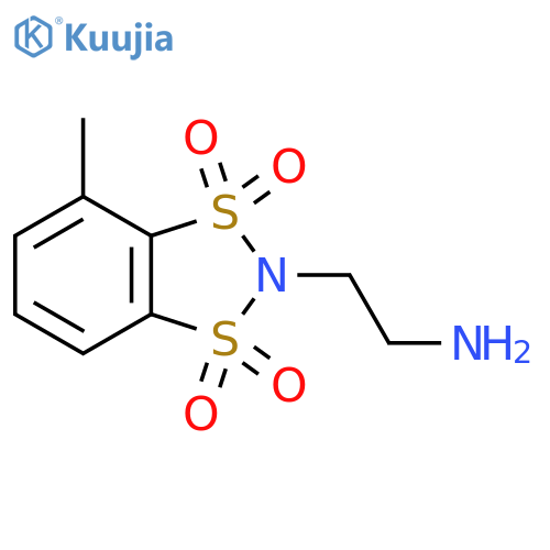2-(2-aminoethyl)-4-methyl-2H-1lambda6,3lambda6,2-benzodithiazole-1,1,3,3-tetrone structure