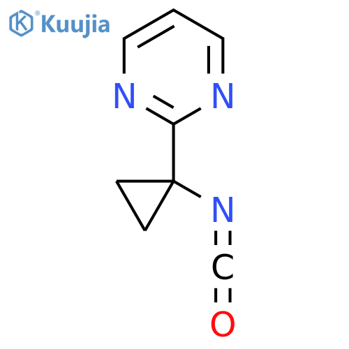 2-(1-isocyanatocyclopropyl)pyrimidine structure