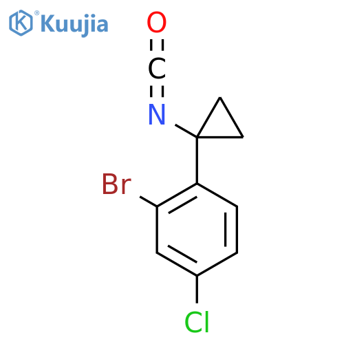 2-bromo-4-chloro-1-(1-isocyanatocyclopropyl)benzene structure