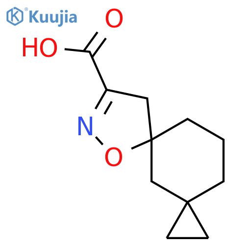 6-oxa-7-azadispiro2.1.4^{5}.3^{3}dodec-7-ene-8-carboxylic acid structure