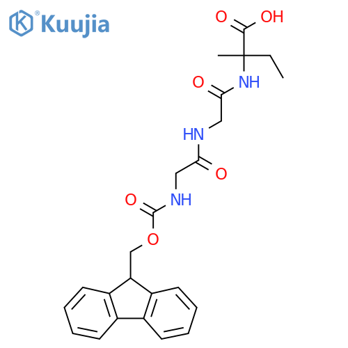 2-{2-2-({(9H-fluoren-9-yl)methoxycarbonyl}amino)acetamidoacetamido}-2-methylbutanoic acid structure