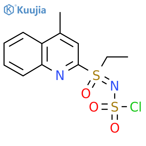 (chlorosulfonyl)imino(ethyl)(4-methylquinolin-2-yl)-lambda6-sulfanone structure