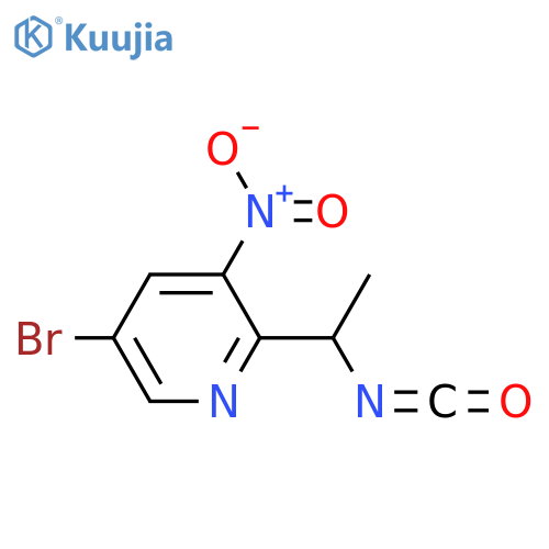 5-bromo-2-(1-isocyanatoethyl)-3-nitropyridine structure