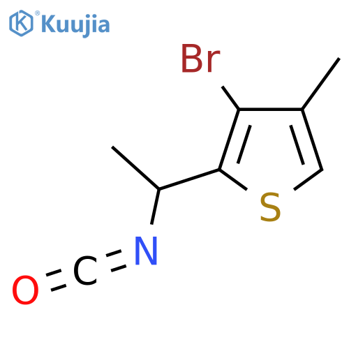 3-bromo-2-(1-isocyanatoethyl)-4-methylthiophene structure