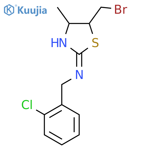 5-(bromomethyl)-N-(2-chlorophenyl)methyl-4-methyl-4,5-dihydro-1,3-thiazol-2-amine structure