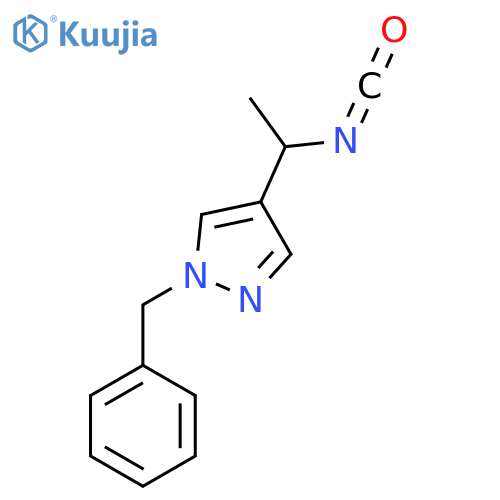 1-benzyl-4-(1-isocyanatoethyl)-1H-pyrazole structure