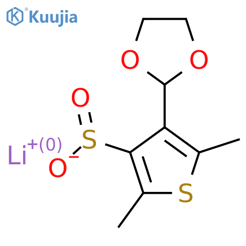 lithio 4-(1,3-dioxolan-2-yl)-2,5-dimethylthiophene-3-sulfinate structure