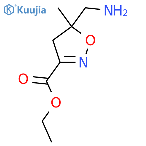 Ethyl 5-(aminomethyl)-5-methyl-4,5-dihydro-1,2-oxazole-3-carboxylate structure
