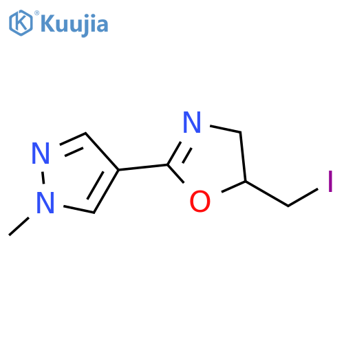 5-(iodomethyl)-2-(1-methyl-1H-pyrazol-4-yl)-4,5-dihydro-1,3-oxazole structure