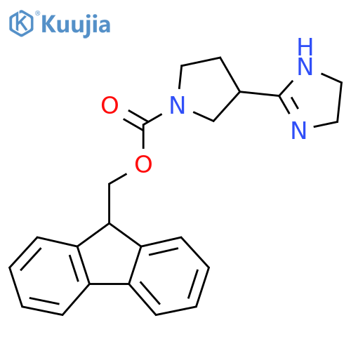 9H-fluoren-9-ylmethyl 3-(4,5-dihydro-1H-imidazol-2-yl)pyrrolidine-1-carboxylate structure