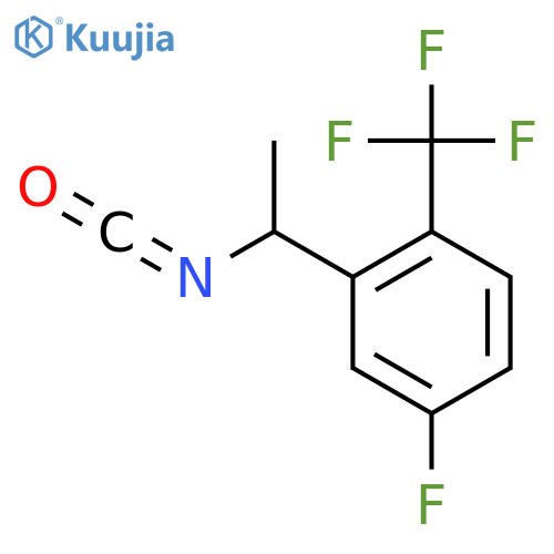 4-fluoro-2-(1-isocyanatoethyl)-1-(trifluoromethyl)benzene structure