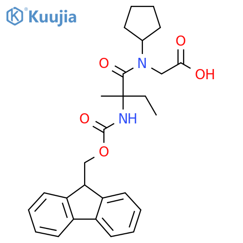 2-N-cyclopentyl-2-({(9H-fluoren-9-yl)methoxycarbonyl}amino)-2-methylbutanamidoacetic acid structure