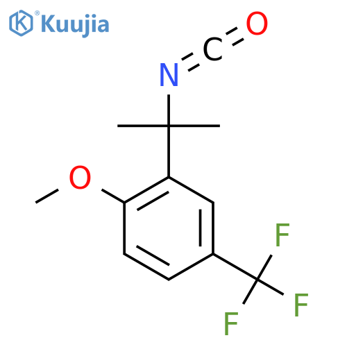 2-(2-isocyanatopropan-2-yl)-1-methoxy-4-(trifluoromethyl)benzene structure