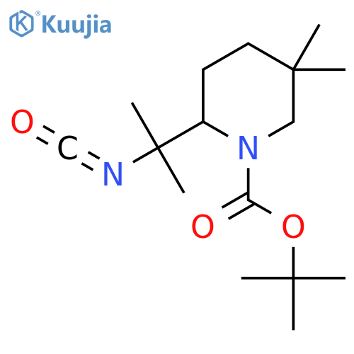 tert-butyl 2-(2-isocyanatopropan-2-yl)-5,5-dimethylpiperidine-1-carboxylate structure