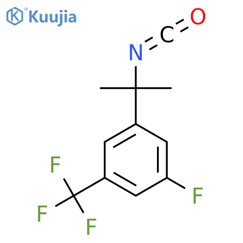 1-fluoro-3-(2-isocyanatopropan-2-yl)-5-(trifluoromethyl)benzene structure