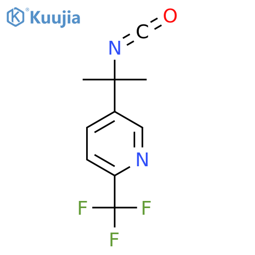 5-(2-isocyanatopropan-2-yl)-2-(trifluoromethyl)pyridine structure