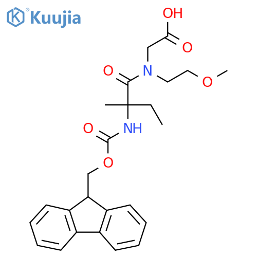 2-2-({(9H-fluoren-9-yl)methoxycarbonyl}amino)-N-(2-methoxyethyl)-2-methylbutanamidoacetic acid structure