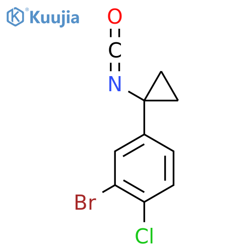 2-bromo-1-chloro-4-(1-isocyanatocyclopropyl)benzene structure