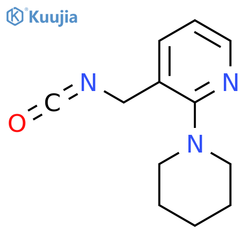 3-(isocyanatomethyl)-2-(piperidin-1-yl)pyridine structure