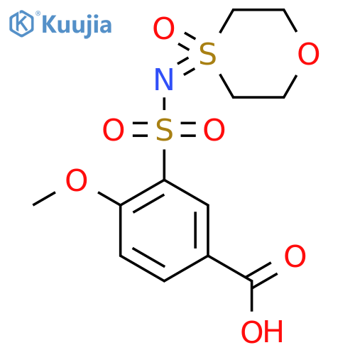 4-Methoxy-3-[(4-oxo-1,4lambda6-oxathian-4-ylidene)sulfamoyl]benzoic acid structure