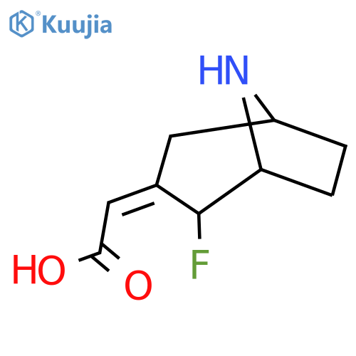 2-(3Z)-2-fluoro-8-azabicyclo3.2.1octan-3-ylideneacetic acid structure
