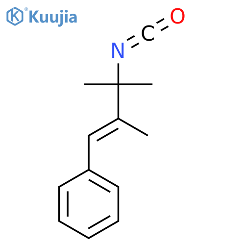 (3-isocyanato-2,3-dimethylbut-1-en-1-yl)benzene structure