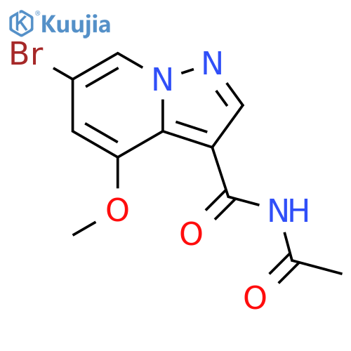 N-acetyl-6-bromo-4-methoxy-pyrazolo[1,5-a]pyridine-3-carboxamide structure