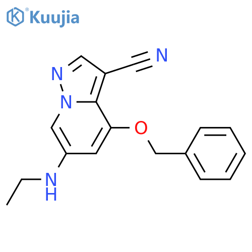 4-benzyloxy-6-(ethylamino)pyrazolo[1,5-a]pyridine-3-carbonitrile structure