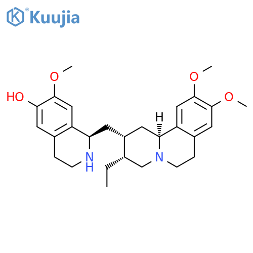 (R)-1-(((2R,3R,11bS)-3-Ethyl-9,10-dimethoxy-1,3,4,6,7,11b-hexahydro-2H-pyrido2,1-aisoquinolin-2-yl)methyl)-7-methoxy-1,2,3,4-tetrahydroisoquinolin-6-ol structure