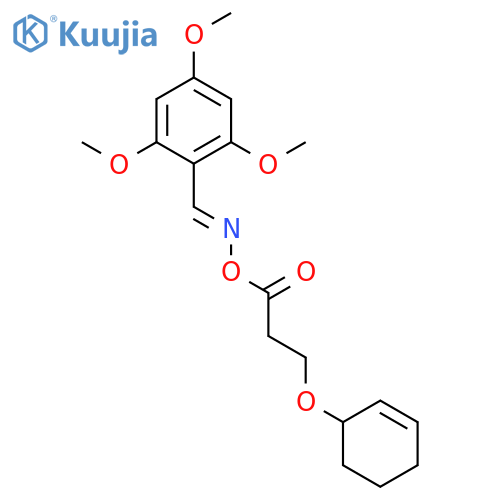 Benzaldehyde, 2,4,6-trimethoxy-, O-[3-(2-cyclohexen-1-yloxy)-1-oxopropyl]oxime structure