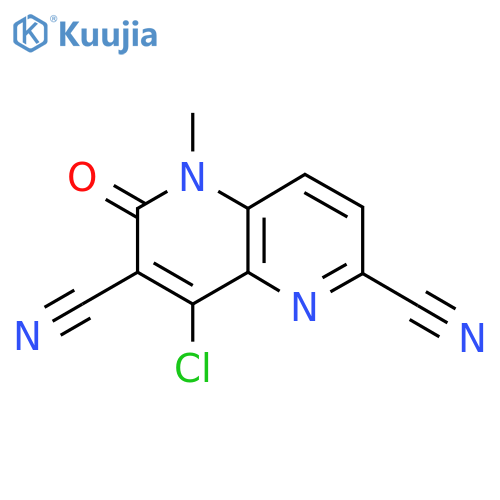 8-Chloro-5-methyl-6-oxo-5,6-dihydro-1,5-naphthyridine-2,7-dicarbonitrile structure