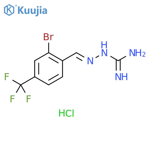 Hydrazinecarboximidamide, 2-[[2-bromo-4-(trifluoromethyl)phenyl]methylene]-, hydrochloride (1:1), (2E)- structure