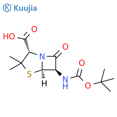 (2S,5R,6R)-6-{(tert-butoxy)carbonylamino}-3,3-dimethyl-7-oxo-4-thia-1-azabicyclo3.2.0heptane-2-carboxylic acid structure