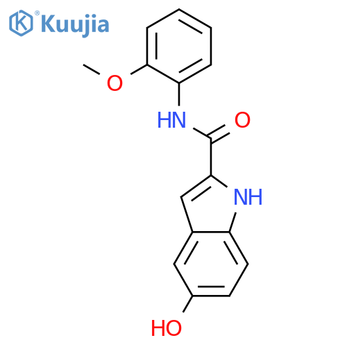 1H-Indole-2-carboxamide, 5-hydroxy-N-(2-methoxyphenyl)- structure